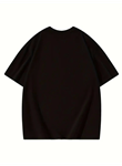 Thousand Baskılı Oversize Bisiklet Yaka T-shirt - Siyah