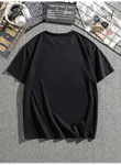 Erkek Dağ Grafikli Tişört, Yaz Için Büyük Beden Rahat T-shirt - Siyah