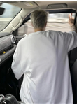 Baskılı Oversize Bisiklet Yaka T-shirt - Beyaz