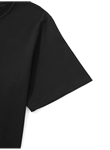Baskılı Oversize Bisiklet Yaka T-shirt - Siyah