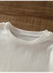 Baskılı Oversize Bisiklet Yaka T-shirt - Beyaz