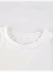 Baskılı Oversize Bisiklet Yaka T-shirt - Beyaz