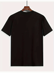Baskılı Oversize Bisiklet Yaka T-shirt - Siyah