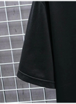 Baskılı Oversize Bisiklet Yaka T-shirt - Siyah