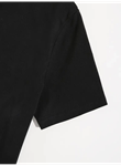 Baskılı Oversize Bisiklet Yaka T-shirt - Siyah