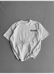Baskılı Oversize Bisiklet Yaka T-shirt - Beyaz