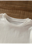 Baskılı Oversize Bisiklet Yaka T-shirt - Beyaz