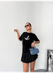 Kısa Kol Baskılı T-shirt - Siyah
