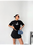 Kısa Kol Baskılı T-shirt - Siyah