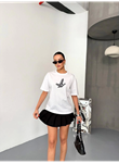 Kısa Kol Baskılı T-shirt - Beyaz