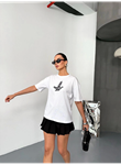Kısa Kol Baskılı T-shirt - Beyaz