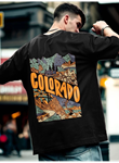 Erkek Baskılı Oversize T-shirt - Siyah