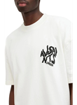 Erkek Baskılı Oversize T-shirt - Beyaz