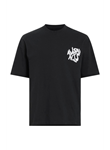 Erkek Baskılı Oversize T-shirt - Siyah