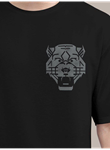 Erkek Baskılı Oversize T-shirt - Siyah