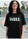 Baskılı Oversize T-shirt - Siyah