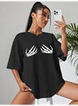 Baskılı T-shirt - Siyah
