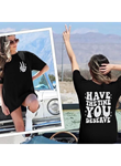 Bisiklet Yaka Kısa Kol Baskılı T-shirt - Siyah