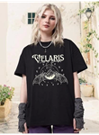Bisiklet Yaka Baskılı T-shirt - Siyah
