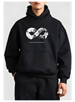10 Kasıma Özel Üç İplik Kapşonlu Baskılı SweatShirt - Siyah