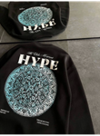 Üç İplik Bisiklet Yaka Baskılı SweatShirt - Siyah