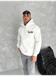 Kışlık Üç İplik Kapşonlu SweatShirt - Beyaz