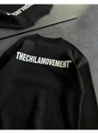 Kışlık Bisiklet Yaka Oversize Baskılı SweatShirt - Siyah