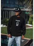 Kışlık Bisiklet Yaka Baskılı SweatShirt - Siyah