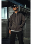 Üç İplik Penye Kapşonlu Basic SweatShirt - Antrasit