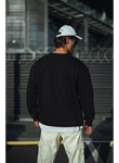 Kışlık Bisiklet Yaka Üç İplik Basic SweatShirt - Siyah