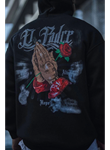 Üç İplik Penye Kapşonlu Baskılı SweatShirt - Siyah