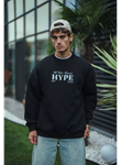Üç İplik Bisiklet Yaka Baskılı SweatShirt - Siyah
