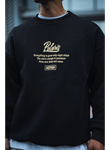 Kışlık Bisiklet Yaka Ön Ve Arka Baskılı SweatShirt - Siyah