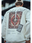 Uzun Kol Bisiklet Yaka Baskılı SweatShirt - Beyaz