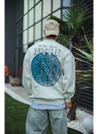 Üç İplik Bisiklet Yaka Baskılı SweatShirt - Beyaz
