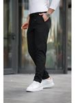 Erkek Beli Bağcıklı Duble Paça örme Pamuklu Kumaş Jogger Pantolon