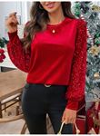 Kadın Uzun Kollu Bisiklet Yaka Kollar Pulpayet Kadife Bluz
