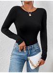Kadın Uzun Kollu Bisiklet Yaka Süprem Bluz