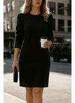 Kadın Uzun Kollu Bisiklet Yaka Iki Iplik Elbise