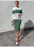 Kadın Uzun Kollu Triko Etekli Takım