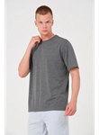Erkek 24/1 Düz A Kalite Oversize T-shirt - Antrasit