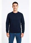 Erkek Üç İplik Düz Bisiklet Yaka SweatShirt - Lacivert