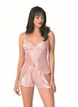Somon Saten Babydoll Şort Takımı