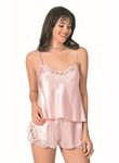 Somon Saten Babydoll Şort Takımı