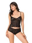 Siyah Jakarlı Babydoll Şort Takımı