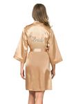 Gold Kısa Saten Bride Sabahlık