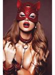 Kırmızı Maske Tasma Ve Bacak Kelepce Sexy Set