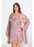 Büyük Beden 2li Vizon Sabahlık Takımı Bigsize 6205