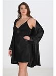 2'li Siyah Sabahlık Takımı Bigsize 6213