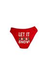 Kırmızı Yılbaşı Desenli Let İt Snow Pamuklu Külot